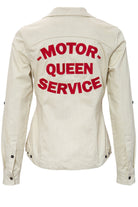 Queen Kerosin - Reverskragen Bluse im Racing Design «Motor Queen»