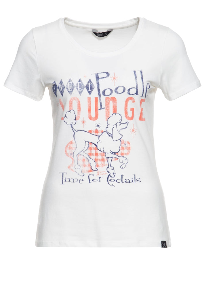 Queen Kerosin Slim Fit T-Shirt mit Frontprint «Poodle»