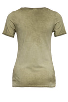 Queen Kerosin - Slim Fit T-Shirt mit Retro-Print und Oilwash-Effekt «Velden Village 2020»