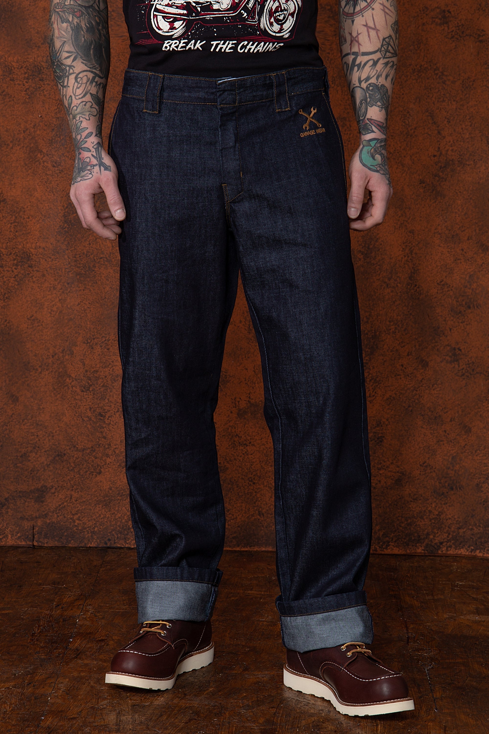 King Kerosin - Straight Fit Jeans im Workwear-Style «Garage Wear»
