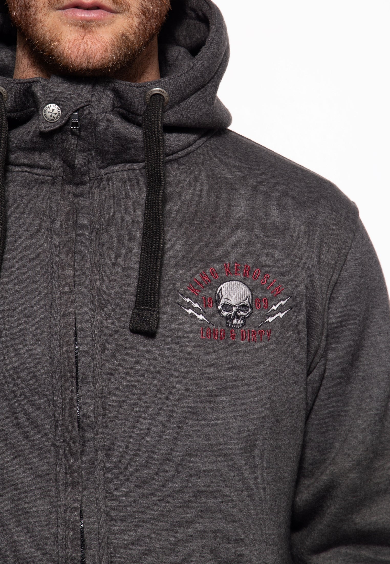King Kerosin - Sweatjacke mit Kapuze «Loud and Dirty»