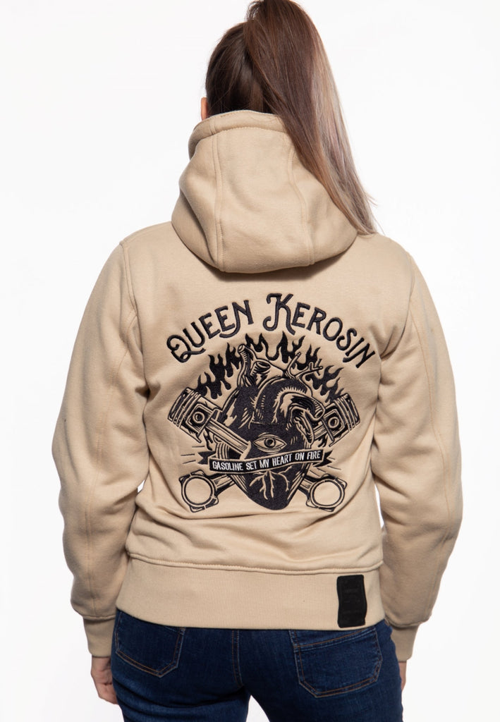 Queen Kerosin - Sweatjacke mit Kapuze «My Heart On Fire»