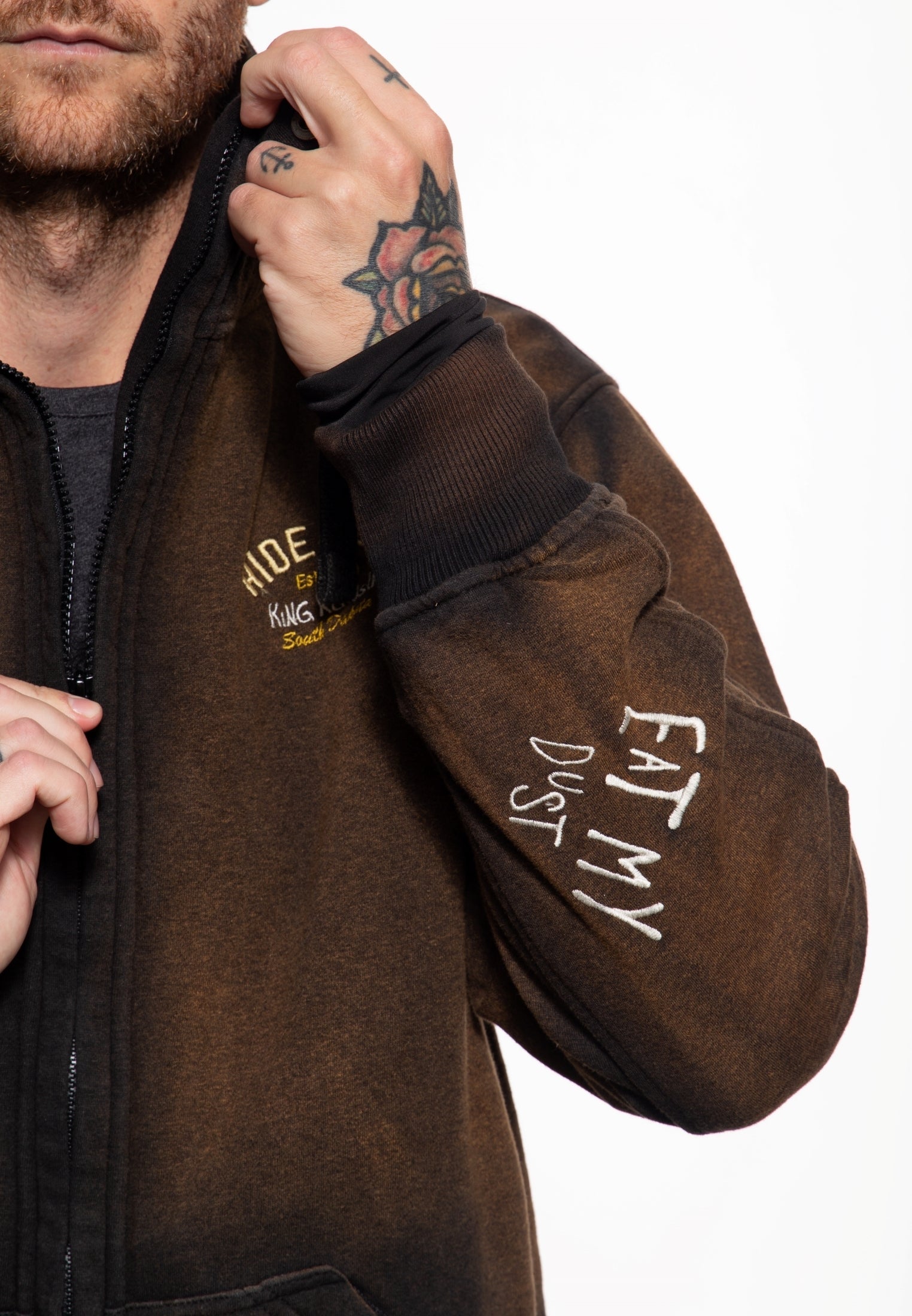 King Kerosin - Sweatjacke mit Kapuze «Ride Fast & Eat my Dust»