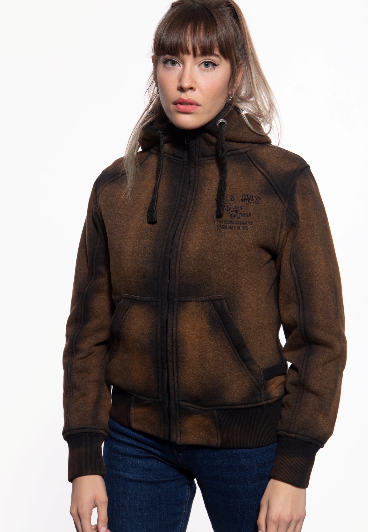 Queen Kerosin - Sweatjacke mit Kapuze «Wild Ones»