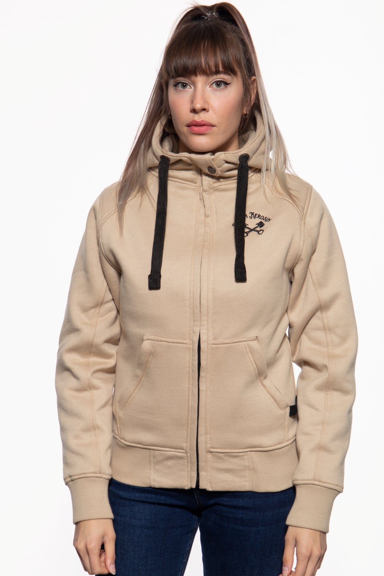Queen Kerosin - Sweatjacke mit separatem Softshell-Innenfutter «QK Heart»
