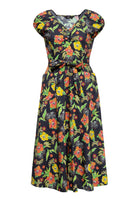 Queen Kerosin - Swing Kleid «Hibiskus Black»