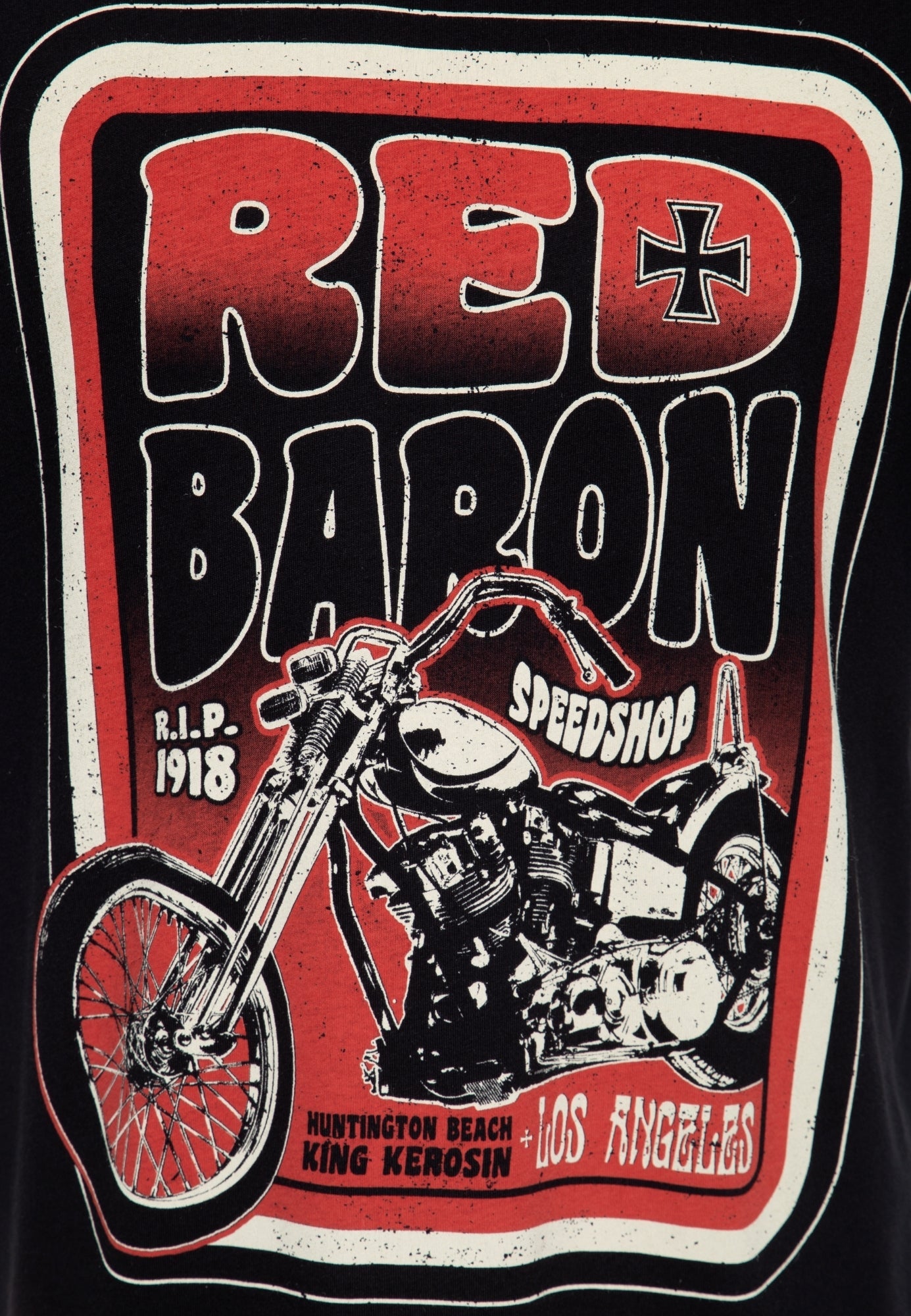 King Kerosin - T-Shirt aus Baumwolle mit Print «Red Baron Speedshop»