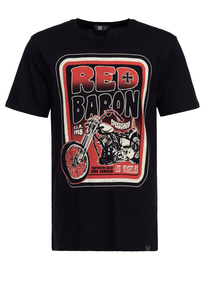 King Kerosin - T-Shirt aus Baumwolle mit Print «Red Baron Speedshop»