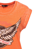 Queen Kerosin - T-Shirt Enzyme Wash «Hit The Road Wheel»