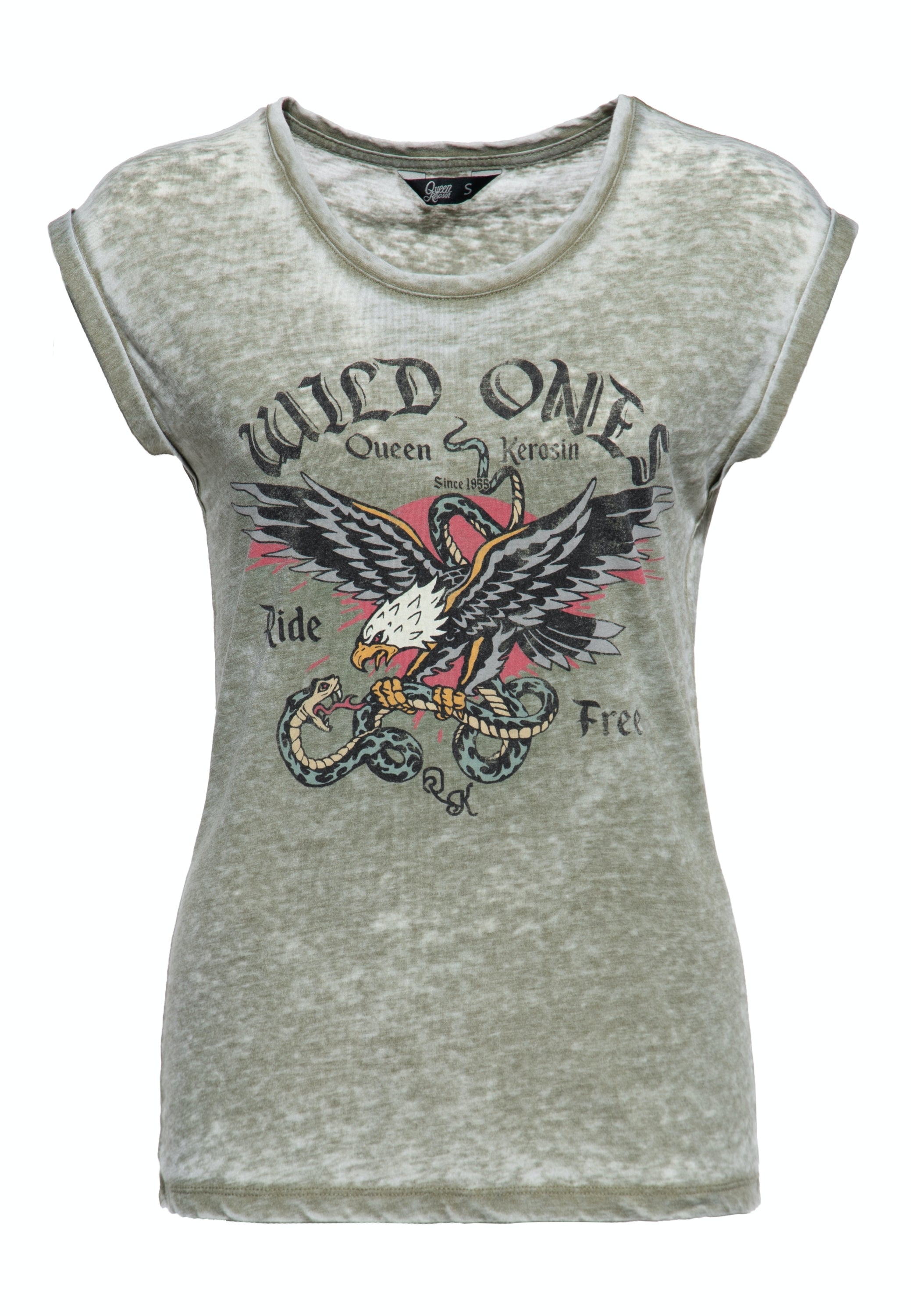 Queen Kerosin - T-Shirt Enzyme Wash «Wild Ones»
