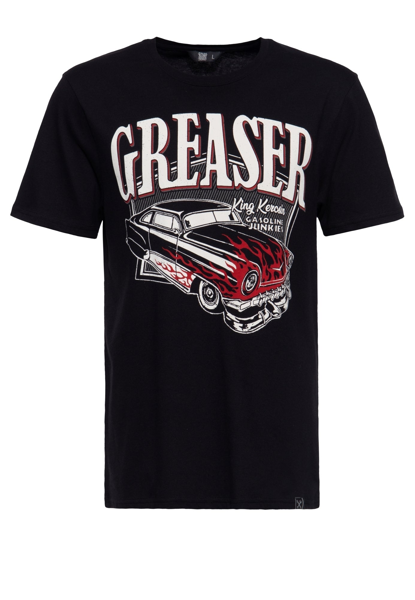 King Kerosin - T-Shirt mit coolem Vintage-Print «Gasoline junkies»