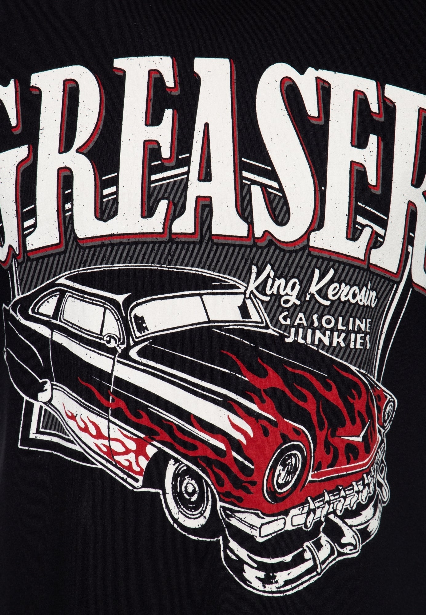 King Kerosin - T-Shirt mit coolem Vintage-Print «Gasoline junkies»