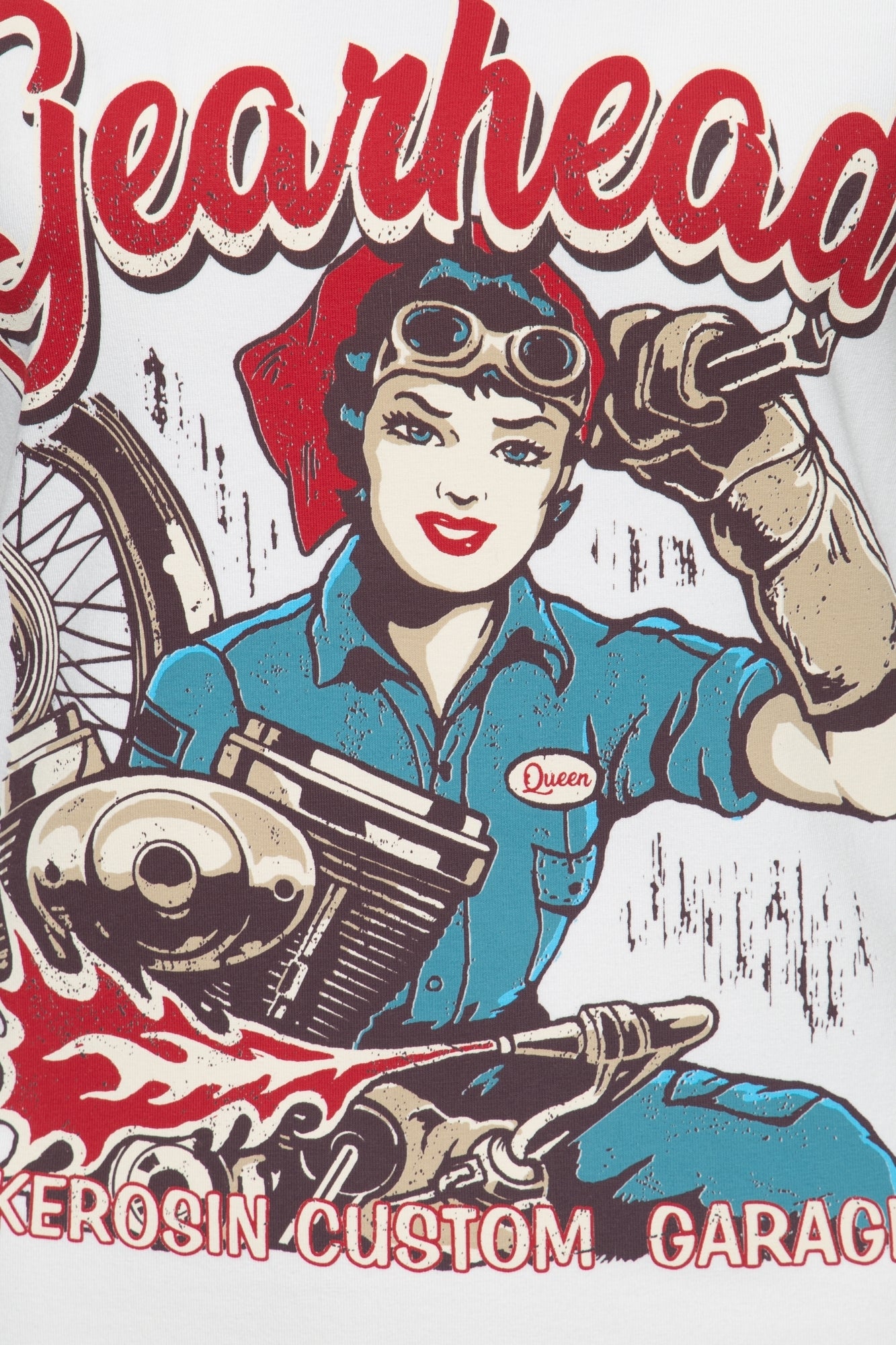 Queen Kerosin - T-Shirt mit Frontprint «Gearhead»