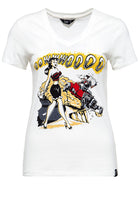Queen Kerosin - T-Shirt mit Frontprint und V-Ausschnitt «Oowwwoooo»