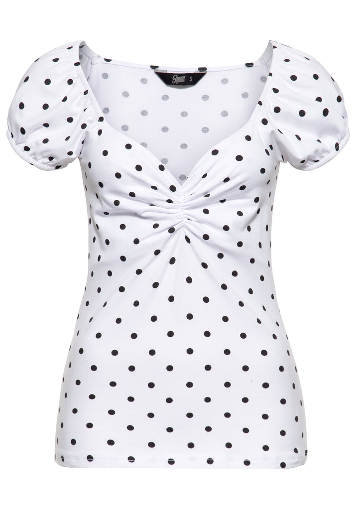 Queen Kerosin T-Shirt mit Polka-Dots