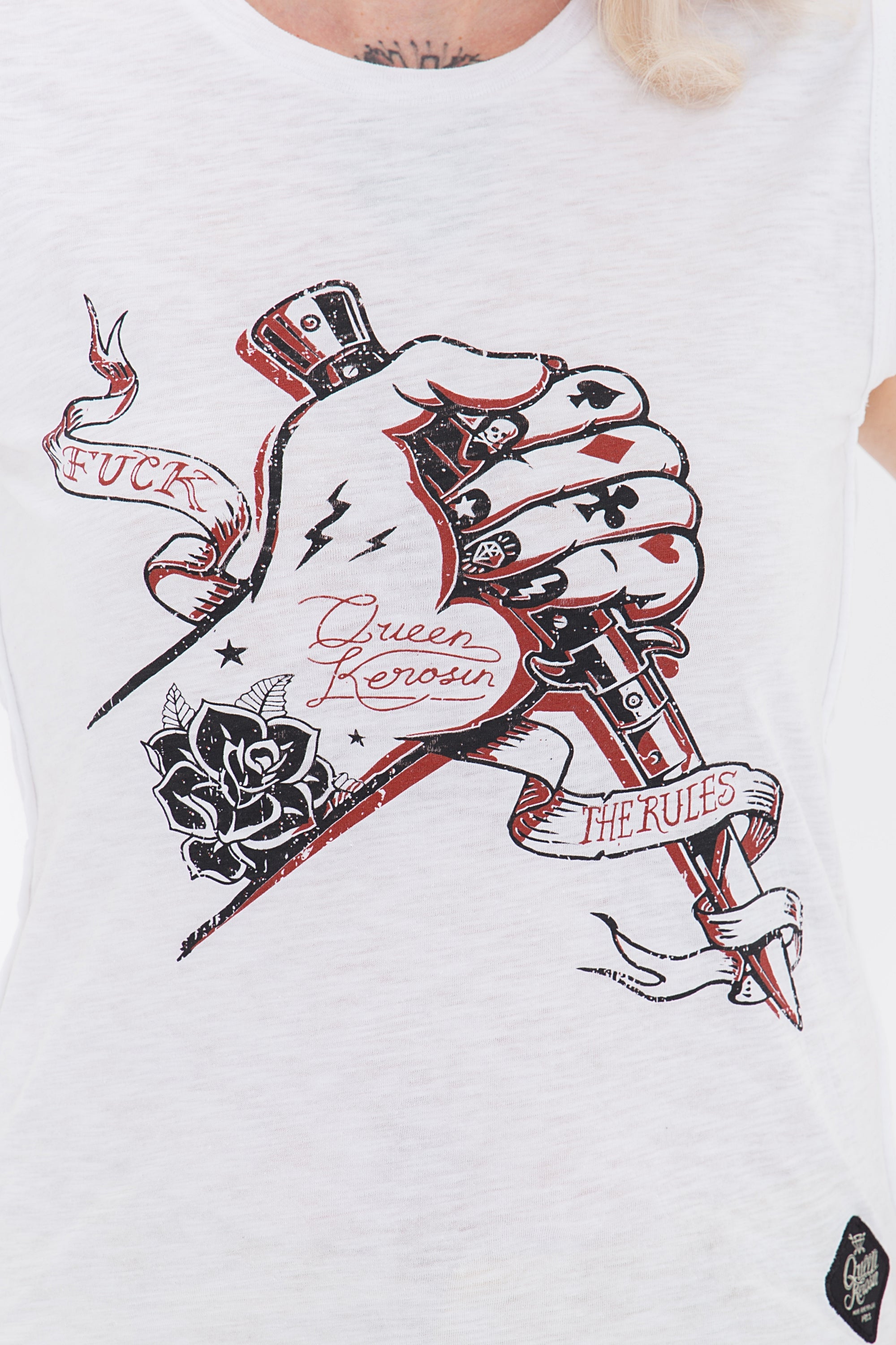 Queen Kerosin - Tank Top mit rockigem Front Druck «F*ck The Rules»