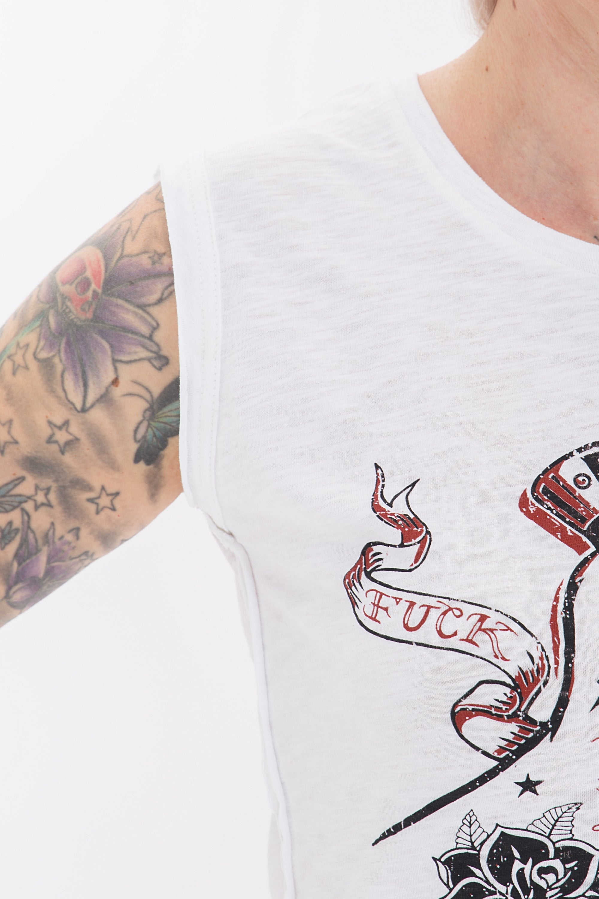 Queen Kerosin - Tank Top mit rockigem Front Druck «F*ck The Rules»