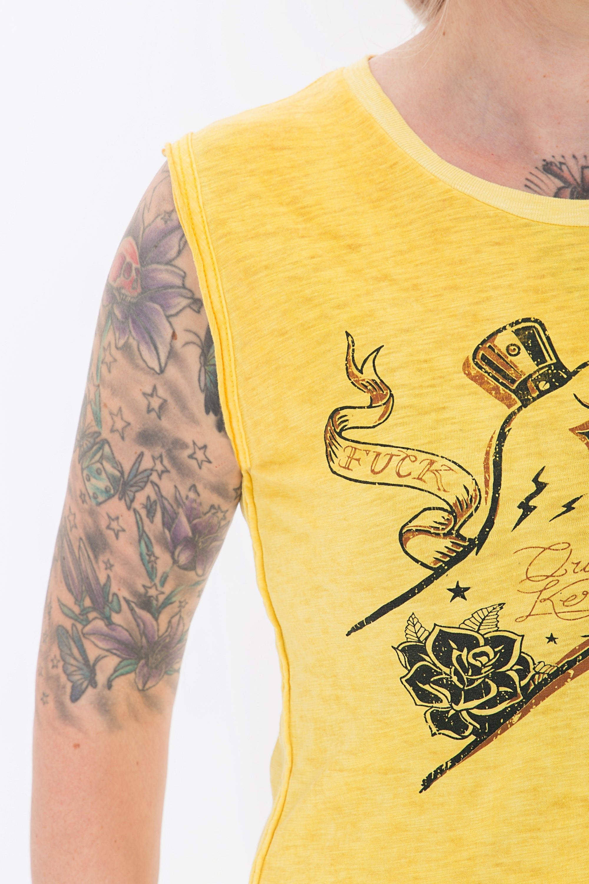 Queen Kerosin - Tank Top mit rockigem Front Druck «F*ck The Rules»