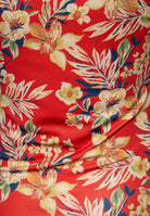 Queen Kerosin - Trägertop mit tropischem All-Over-Print «Hawaii Red»