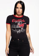 Queen Kerosin - Vintage Contrast T-Shirt «East Side Babe»