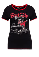 Queen Kerosin - Vintage Contrast T-Shirt «East Side Babe»