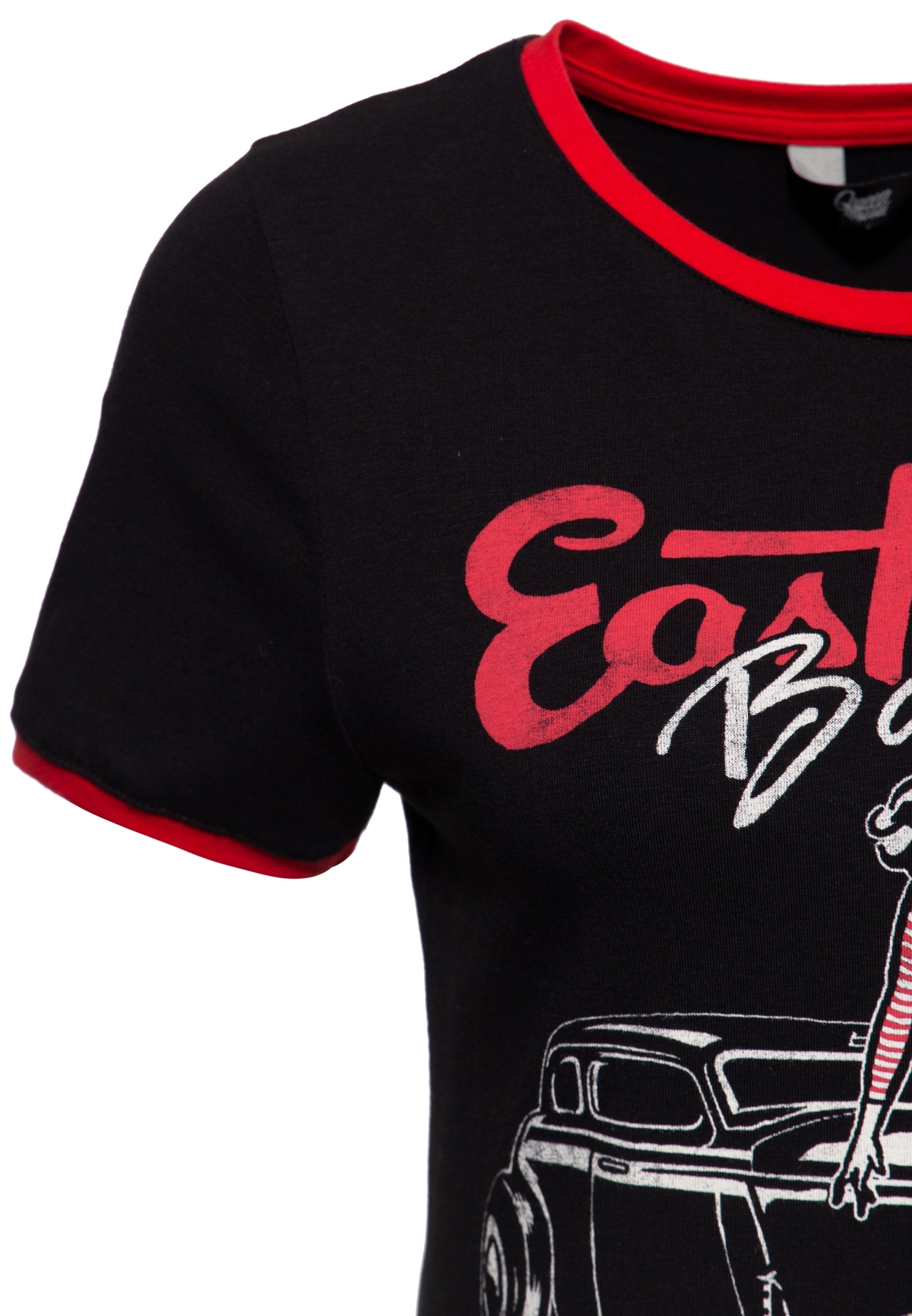 Queen Kerosin - Vintage Contrast T-Shirt «East Side Babe»