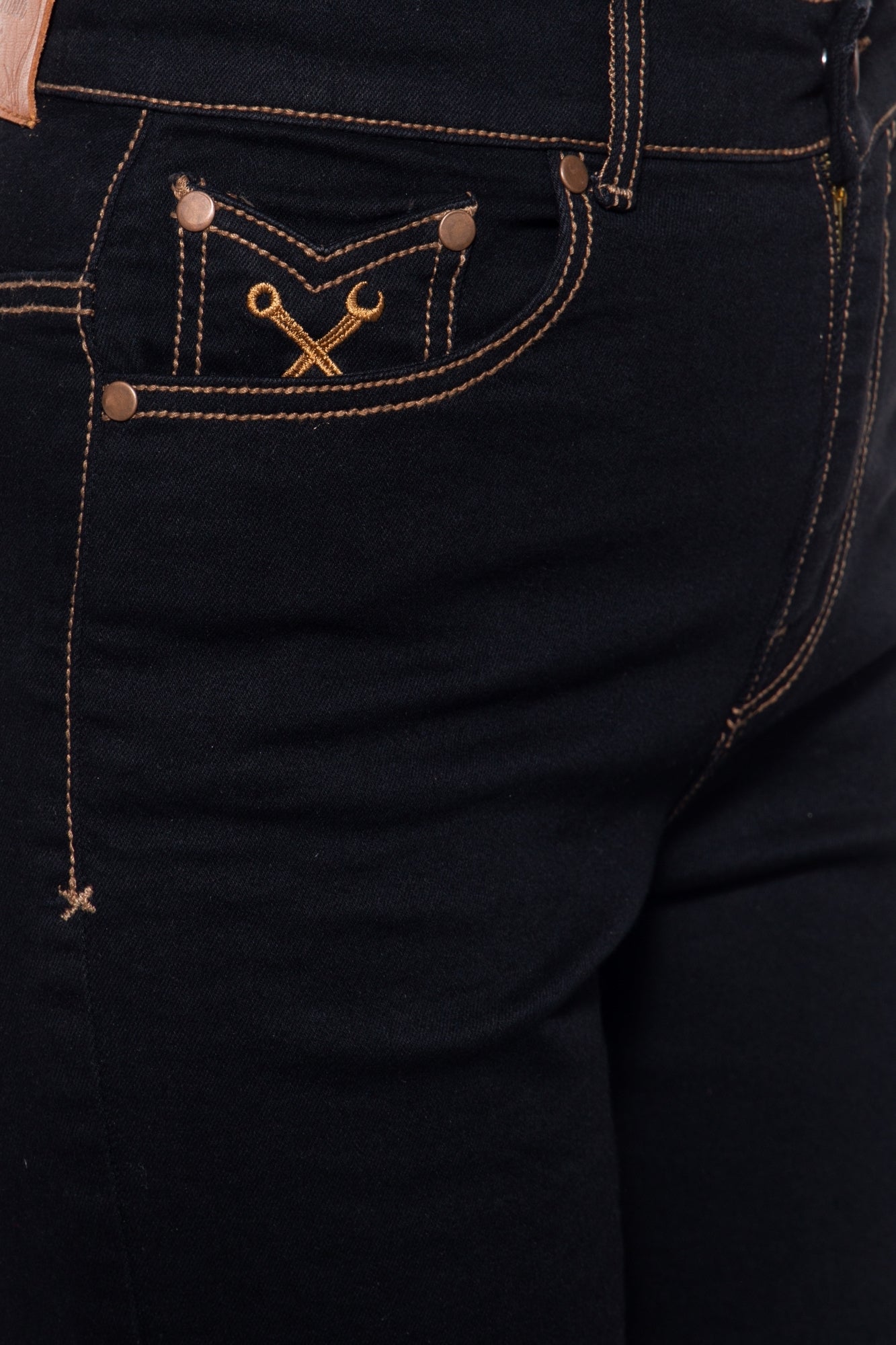 Queen Kerosin - Vintage High Waist Jeans mit geradem Bein «Melly»