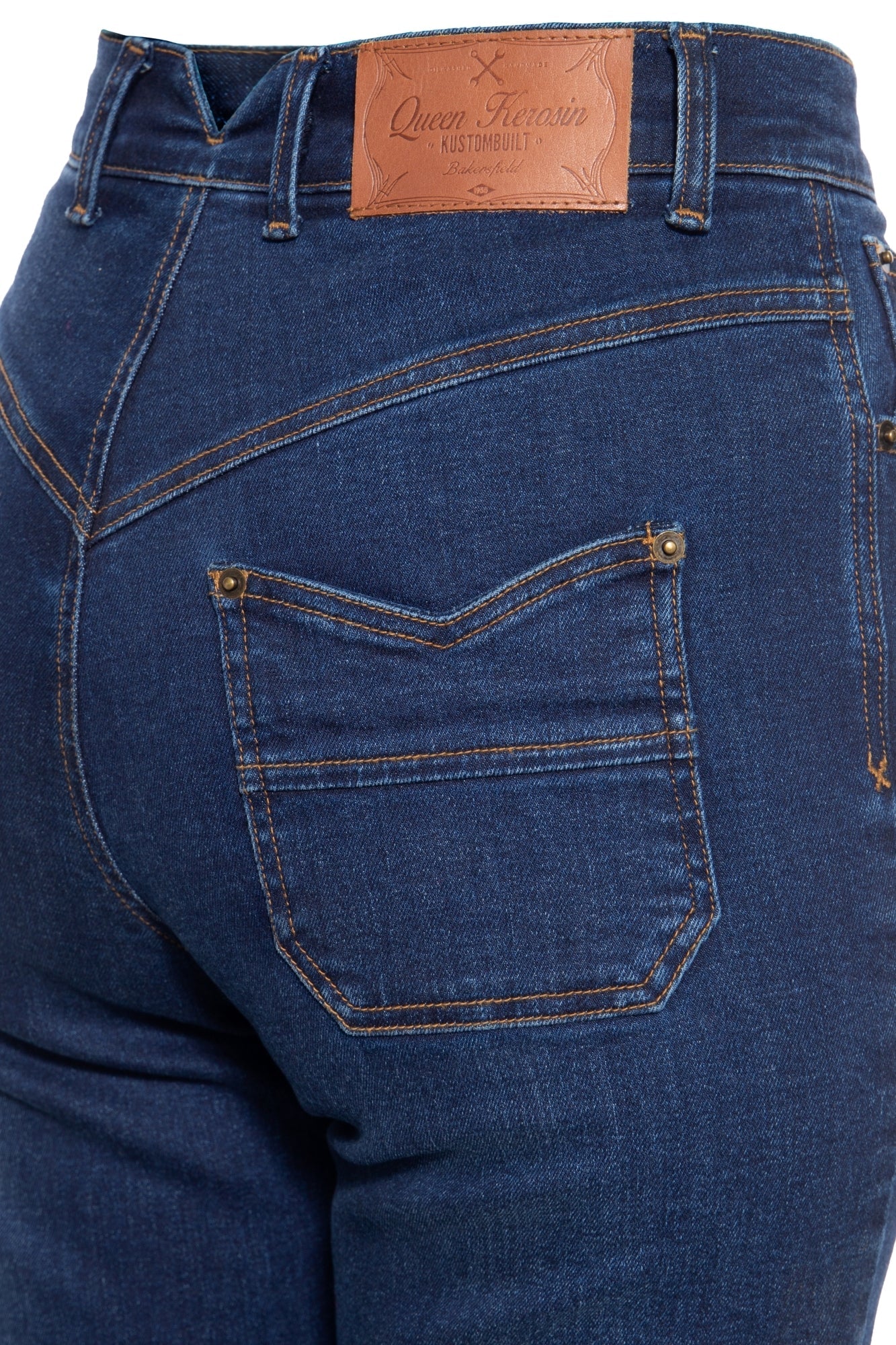 Queen Kerosin - Vintage High Waist Jeans mit geradem Bein «Melly»
