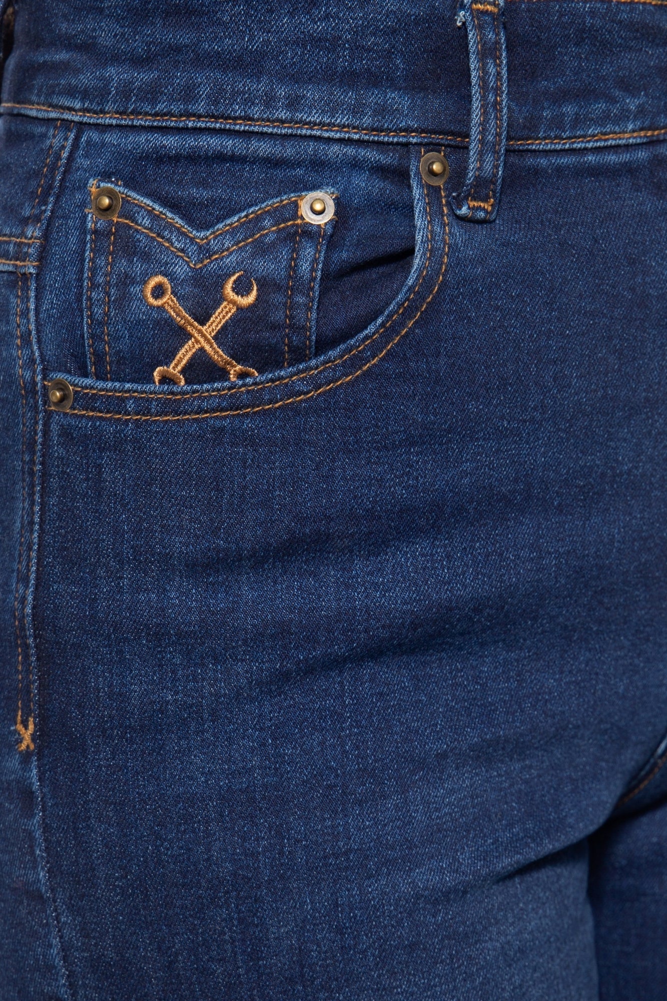 Queen Kerosin - Vintage High Waist Jeans mit geradem Bein «Melly»