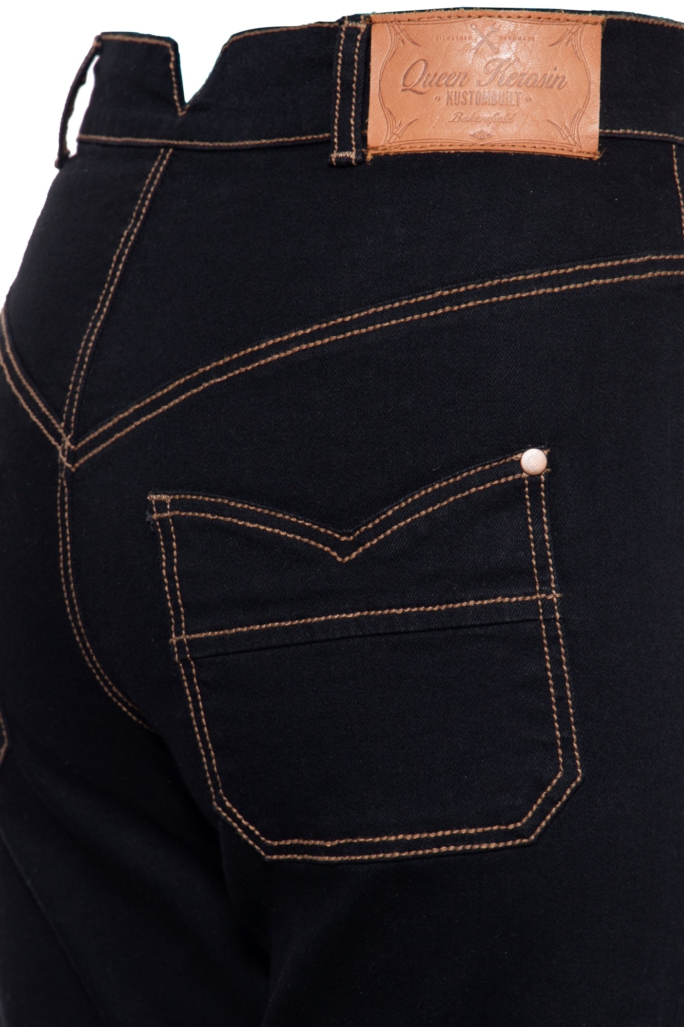 Queen Kerosin - Vintage High Waist Jeans mit geradem Bein «Melly»