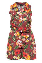 Queen Kerosin - Vintage Jumpsuit mit tropischem All-Over-Muster