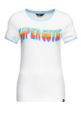 Vintage Ringer T-Shirt «Super Cutie» T-Shirts von Queen Kerosin