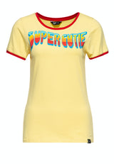 Vintage Ringer T-Shirt «Super Cutie» T-Shirts von Queen Kerosin