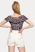 Queen Kerosin - Volant Top mit Leo-Muster