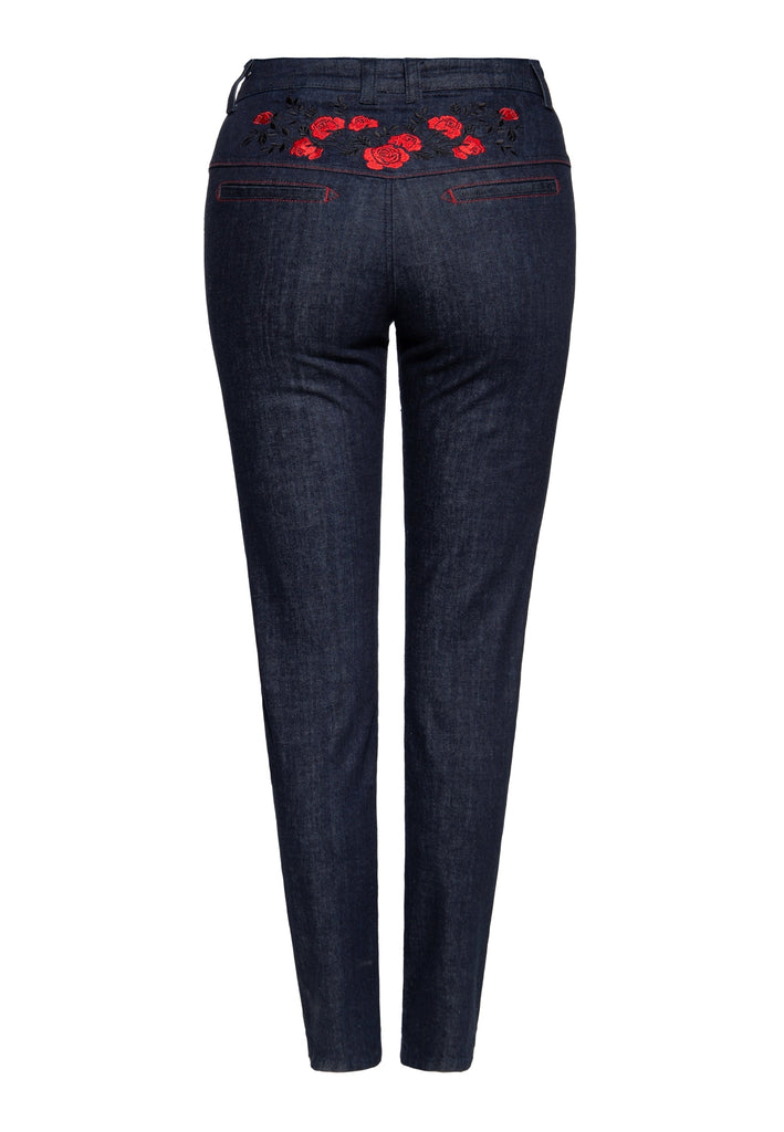 Queen Kerosin - Western Jeanshose «Roses»