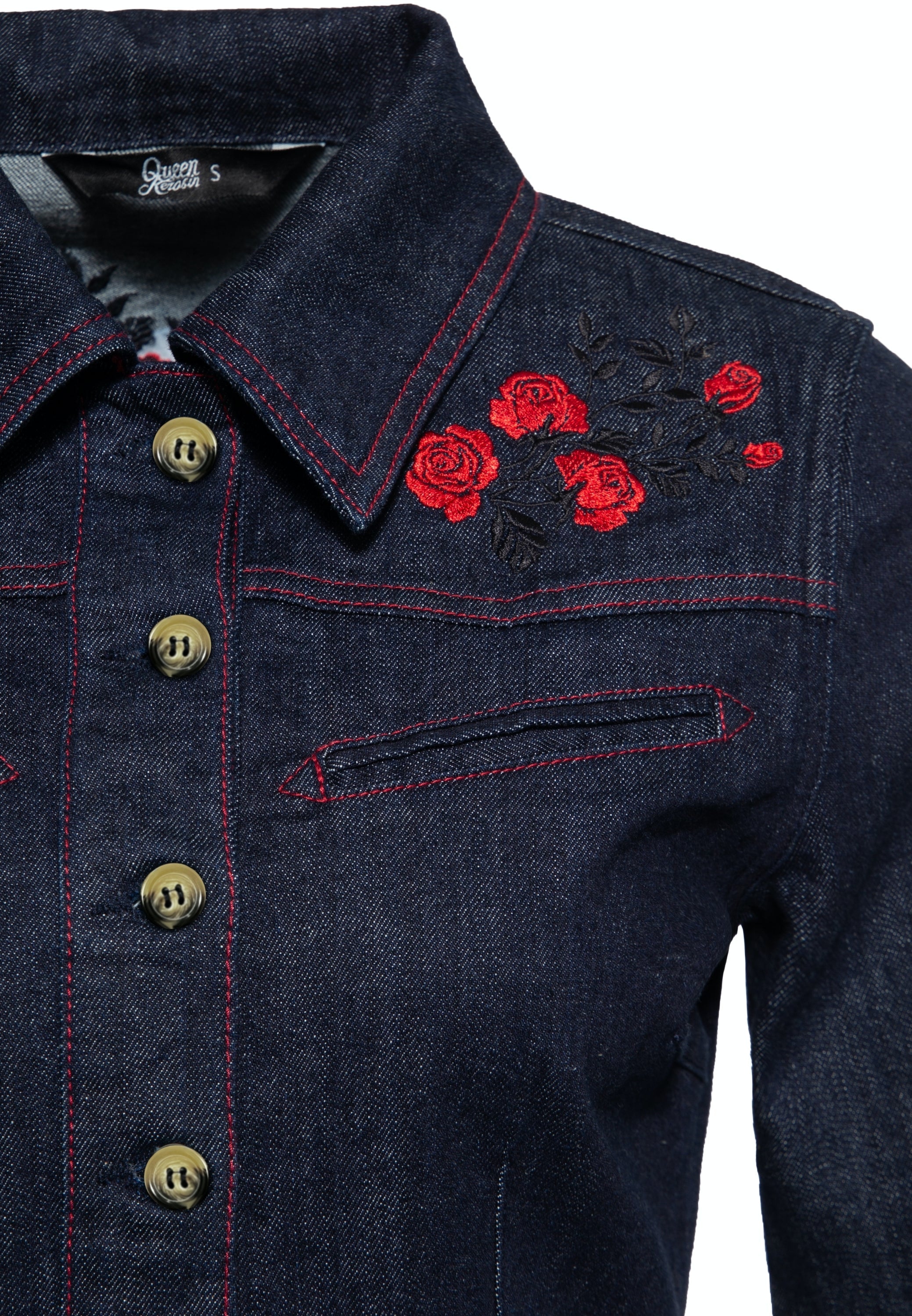 Queen Kerosin - Western Pencil Kleid «Roses»