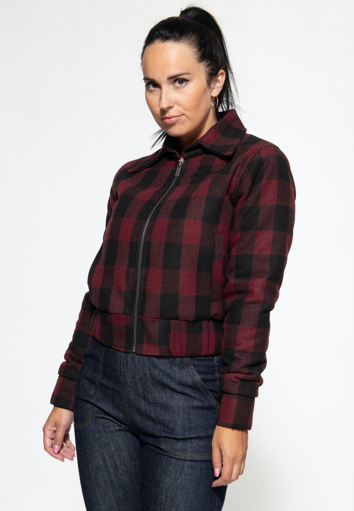 Queen Kerosin Wolljacke mit Karo-Muster