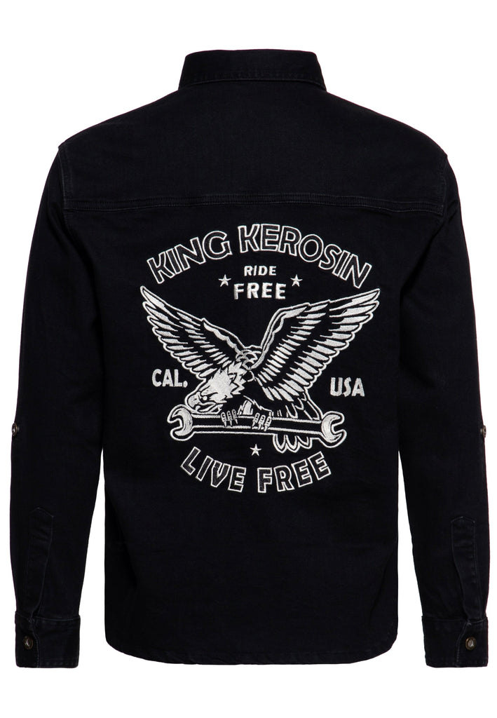 Queen Kerosin Workwear Hemd «Ride Free Live Free»