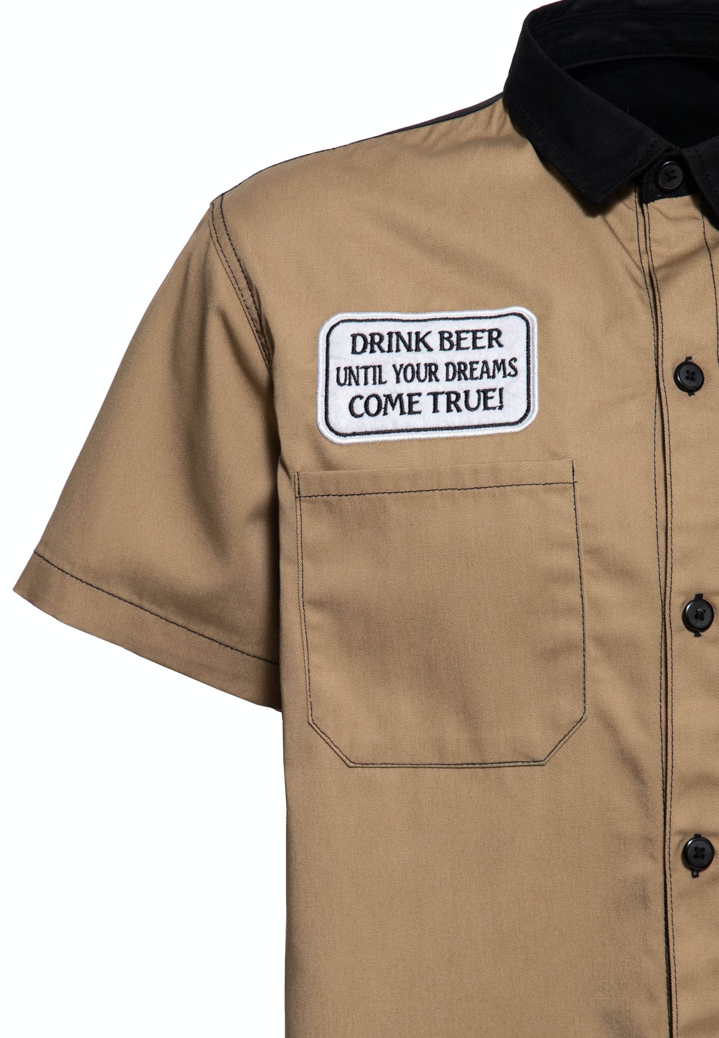 King Kerosin - Workwear Kurzarm Hemd «All You Need is Beer»